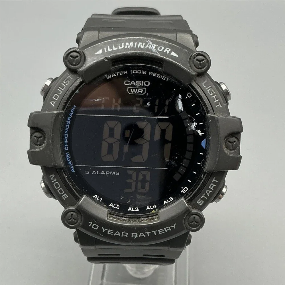 Casio 5532 AE-1500WH Mens Watch 50mm Digital Illuminator 100m New Battery